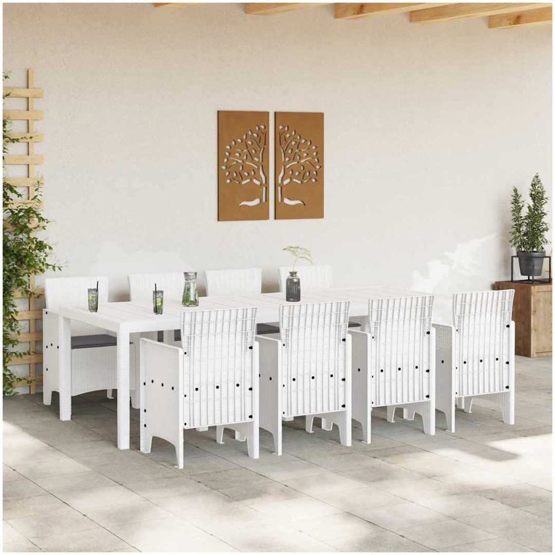 Trädgårdsmöbelset 9 pcs Ljusgrå vidaXL 250 x 100 x 73 cm – bild 3