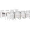 Trädgårdsmöbelset 9 pcs Ljusgrå vidaXL 250 x 100 x 73 cm – miniatyr 4