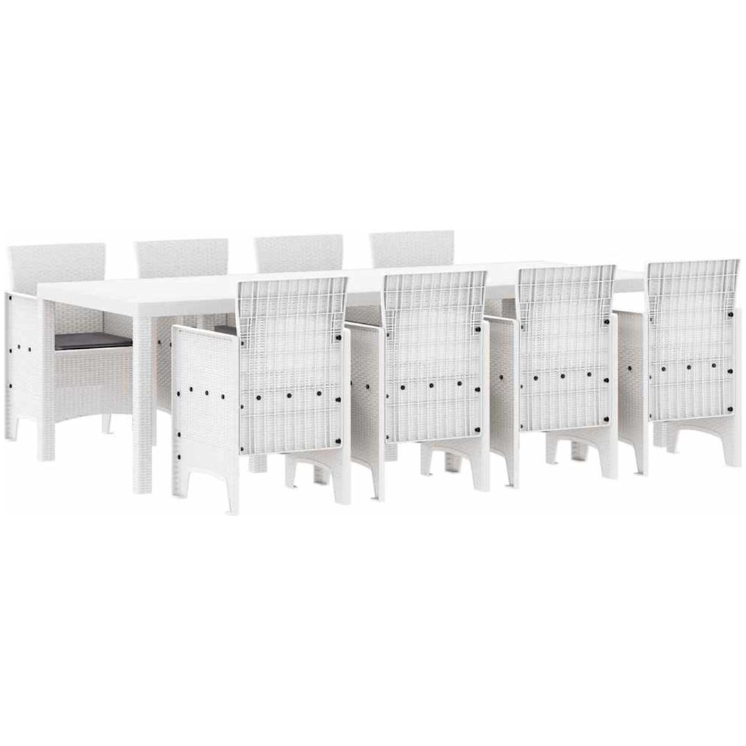 Trädgårdsmöbelset 9 pcs Ljusgrå vidaXL 250 x 100 x 73 cm – bild 4