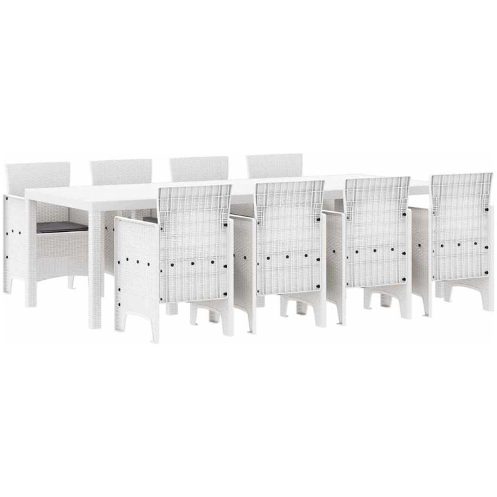 Trädgårdsmöbelset 9 pcs Ljusgrå vidaXL 250 x 100 x 73 cm – bild 4