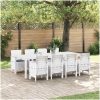 Trädgårdsmöbelset 9 pcs Ljusgrå vidaXL 250 x 100 x 73 cm – miniatyr 1