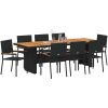 Trädgårdsmöbelset 9 pcs Svart Konstrotting vidaXL 8 - Sits – miniatyr 3