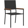 Trädgårdsmöbelset 9 pcs Svart Konstrotting vidaXL 8 - Sits – miniatyr 6