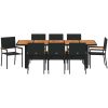 Trädgårdsmöbelset 9 pcs Svart Konstrotting vidaXL 8 - Sits – miniatyr 7