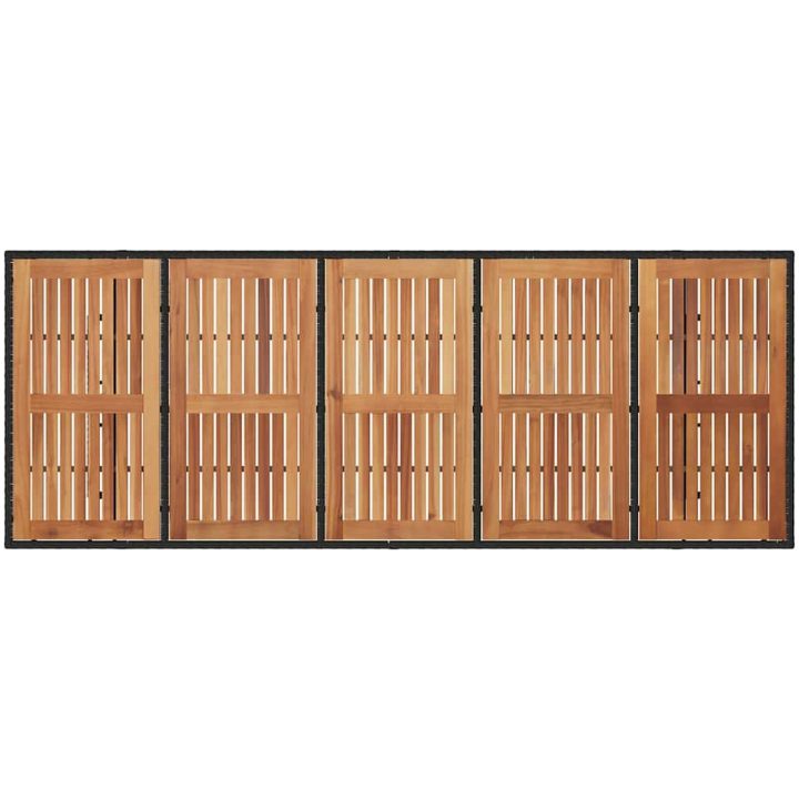 Trädgårdsmöbelset 9 pcs Svart Konstrotting vidaXL 8 - Sits – bild 8