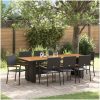 Trädgårdsmöbelset 9 pcs Svart Konstrotting vidaXL 8 - Sits – miniatyr 1