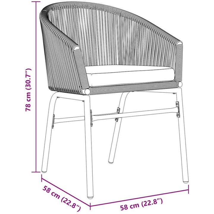 Trädgårdsmöbelset 9 pcs Svart Metall & Plast vidaXL Large – bild 11