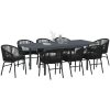 Trädgårdsmöbelset 9 pcs Svart Metall & Plast vidaXL Large – miniatyr 3