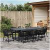 Trädgårdsmöbelset 9 pcs Svart Metall & Plast vidaXL Large – miniatyr 4