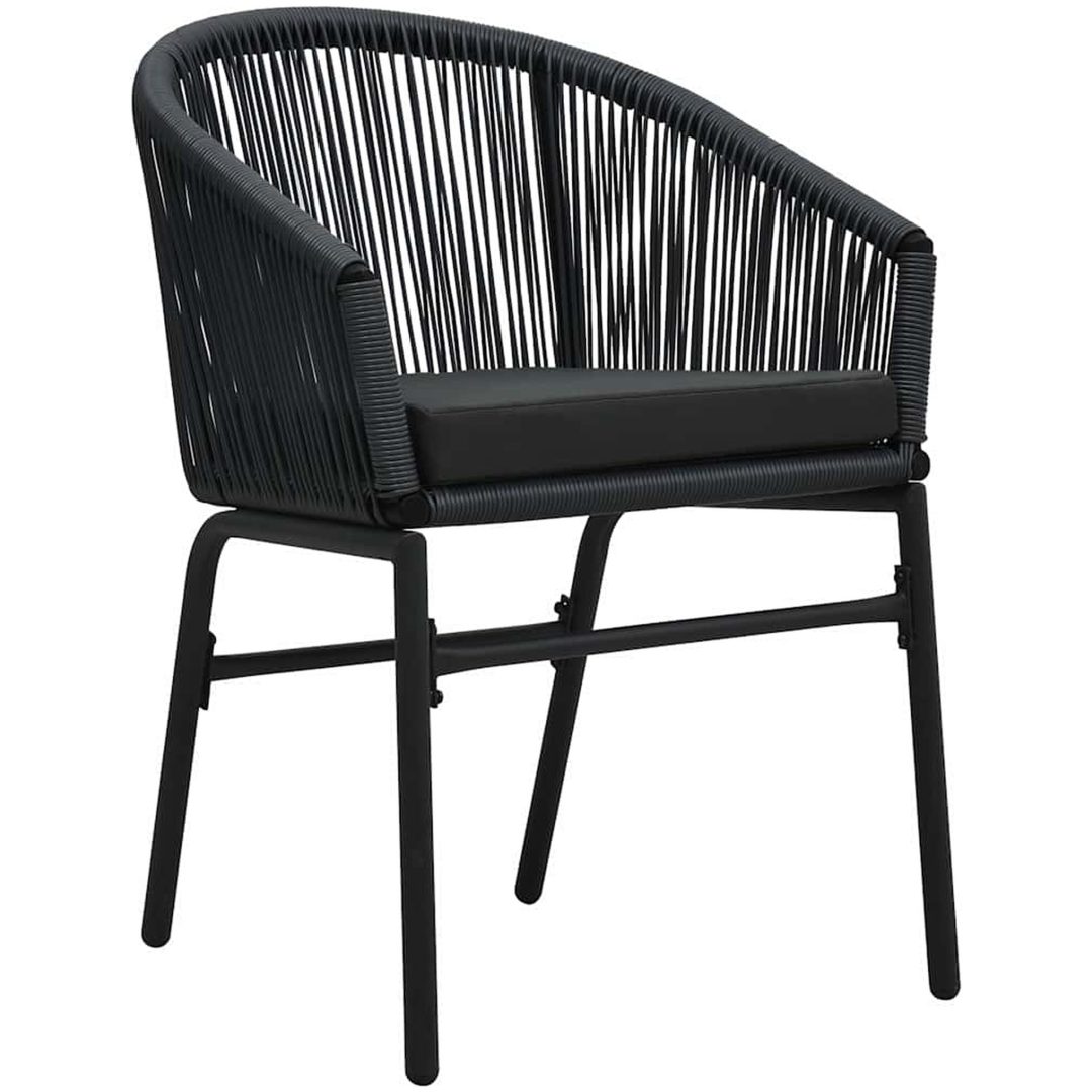 Trädgårdsmöbelset 9 pcs Svart Metall & Plast vidaXL Large – bild 6