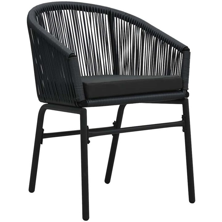 Trädgårdsmöbelset 9 pcs Svart Metall & Plast vidaXL Large – bild 6