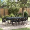 Trädgårdsmöbelset 9 pcs Svart Metall & Plast vidaXL Large – miniatyr 1