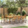 Trädgårdsmöbelset 9 pcs Svart Metall & Trä vidaXL 200 x 100 x 74 cm – miniatyr 1