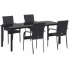 Trädgårdsmöbelset 9 pcs Svart PE Rattan vidaXL 200 x 80 x 73 cm – miniatyr 2