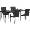 Trädgårdsmöbelset 9 pcs Svart PE Rattan vidaXL 200 x 80 x 73 cm – miniatyr 3