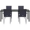 Trädgårdsmöbelset 9 pcs Svart PE Rattan vidaXL 200 x 80 x 73 cm – miniatyr 6