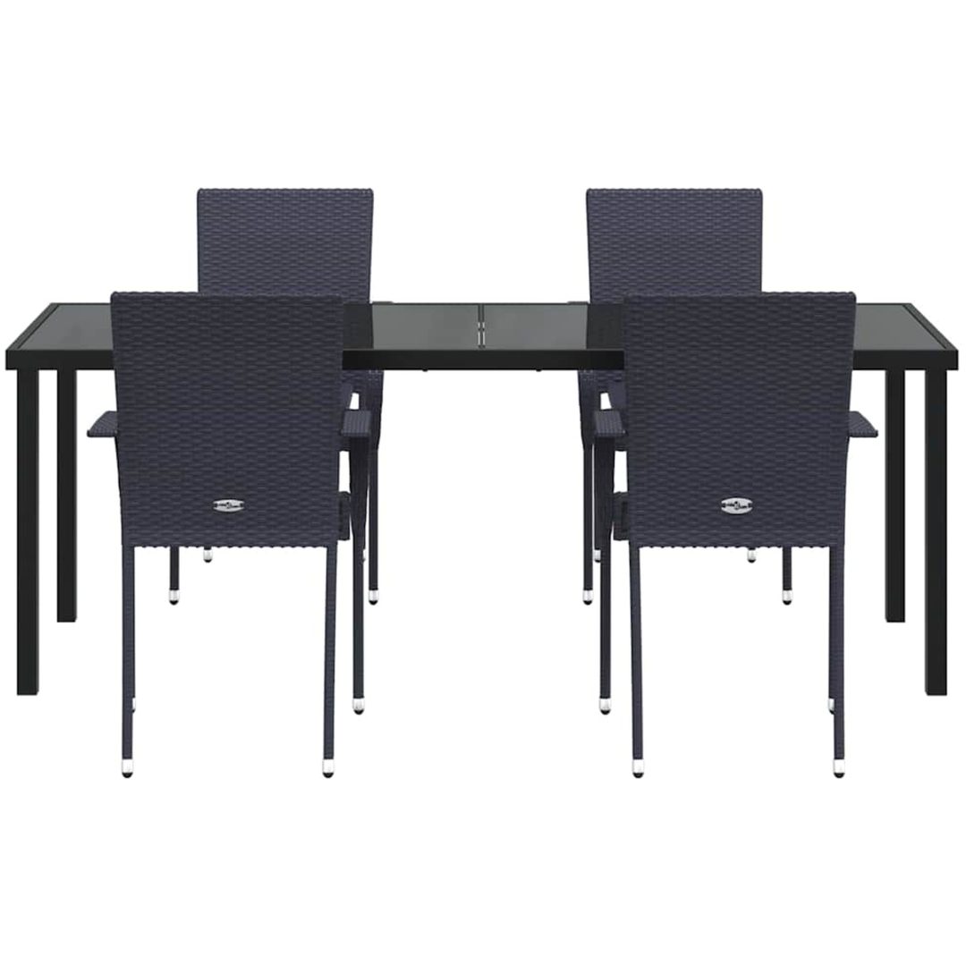 Trädgårdsmöbelset 9 pcs Svart PE Rattan vidaXL 200 x 80 x 73 cm – bild 6