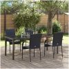 Trädgårdsmöbelset 9 pcs Svart PE Rattan vidaXL 200 x 80 x 73 cm – miniatyr 1