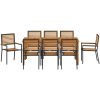 Trädgårdsmöbelset 9 pcs Svart Trä & Metall vidaXL 180 x 90 x 75 cm – miniatyr 7