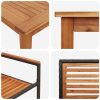 Trädgårdsmöbelset 9 pcs Svart Trä & Metall vidaXL 180 x 90 x 75 cm – miniatyr 9