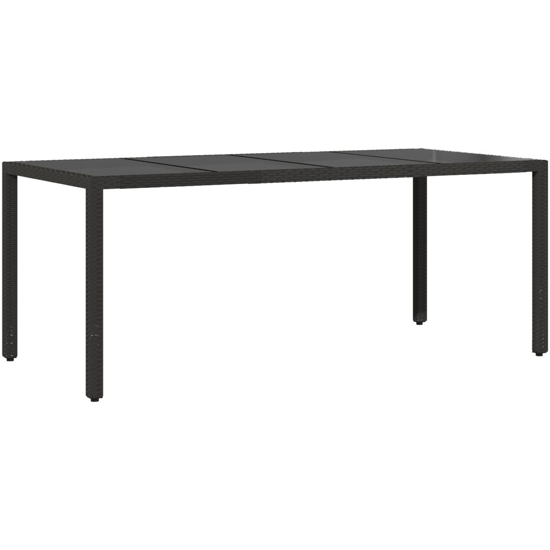 Trädgårdsmöbelset 9 pcs Svart vidaXL 190 x 90 x 75 cm – bild 5