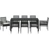 Trädgårdsmöbelset 9 pcs Svart vidaXL 190 x 90 x 75 cm – miniatyr 7