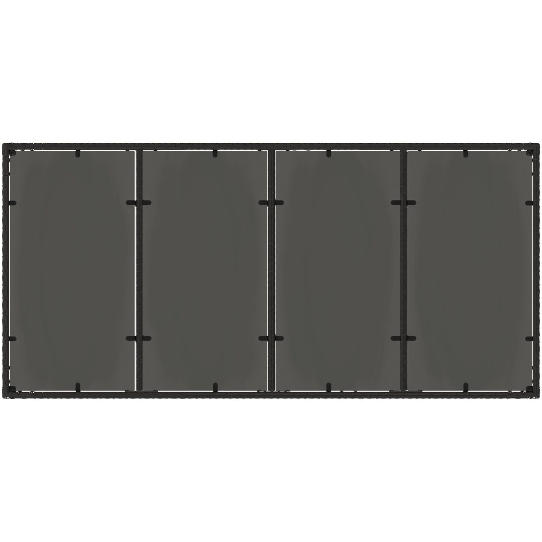 Trädgårdsmöbelset 9 pcs Svart vidaXL 190 x 90 x 75 cm – bild 8