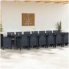Trädgårdsmöbelset med kuddar 17 pcs Antracit Plast rattan vidaXL Large – miniatyr 3