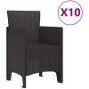 Trädgårdsmöbelset med kudde 11 pcs Brun Rotting vidaXL Stor – miniatyr 5