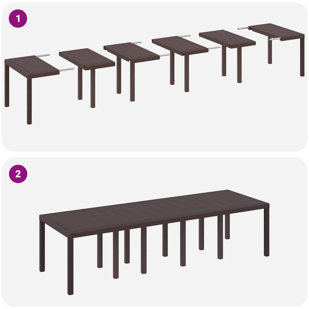 Trädgårdsmöbelset med kudde 11 pcs Brun Rotting vidaXL Stor – bild 9