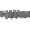 Trädgårdsmöbelset med kudde 11 pcs Ljusgrå Poly rattan vidaXL Stor – miniatyr 2