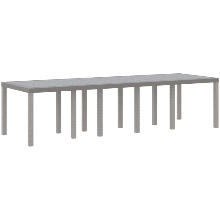 Trädgårdsmöbelset med kudde 11 pcs Ljusgrå Poly rattan vidaXL Stor – bild 4
