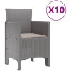 Trädgårdsmöbelset med kudde 11 pcs Ljusgrå Poly rattan vidaXL Stor – miniatyr 5