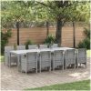 Trädgårdsmöbelset med kudde 11 pcs Ljusgrå Poly rattan vidaXL Stor – miniatyr 1