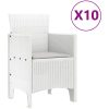 Trädgårdsmöbelset med kudde 11 pcs Vit och Ljusgrå vidaXL 10 - Sits – miniatyr 5