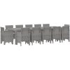 Trädgårdsmöbelset med kudde 13 pcs Ljusgrå Poly rattan vidaXL Stor – miniatyr 2