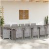 Trädgårdsmöbelset med kudde 13 pcs Ljusgrå Poly rattan vidaXL Stor – miniatyr 3