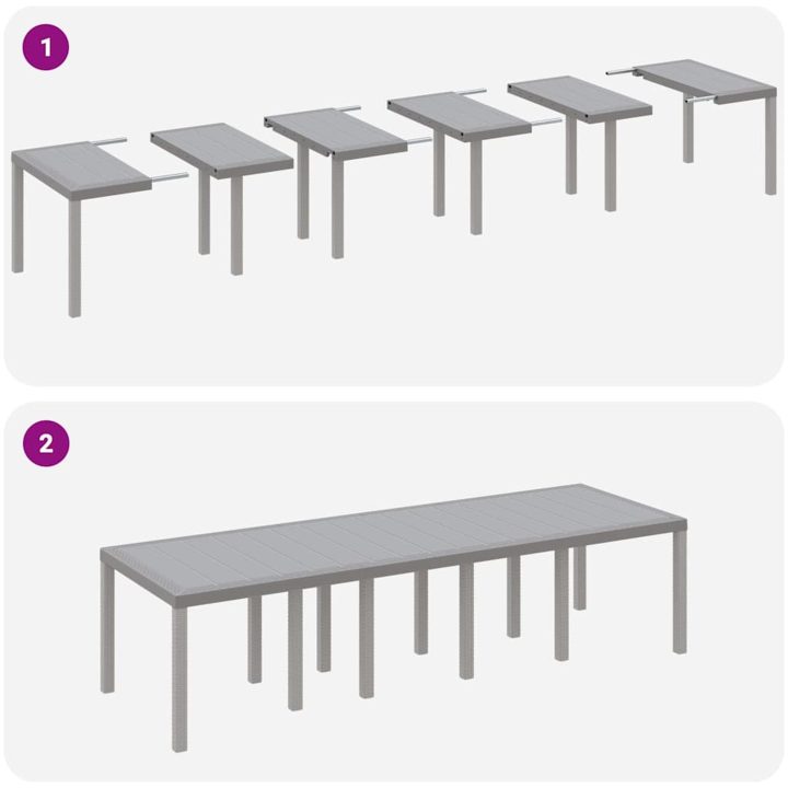 Trädgårdsmöbelset med kudde 13 pcs Ljusgrå Poly rattan vidaXL Stor – bild 10