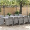 Trädgårdsmöbelset med kudde 13 pcs Ljusgrå Poly rattan vidaXL Stor – miniatyr 1