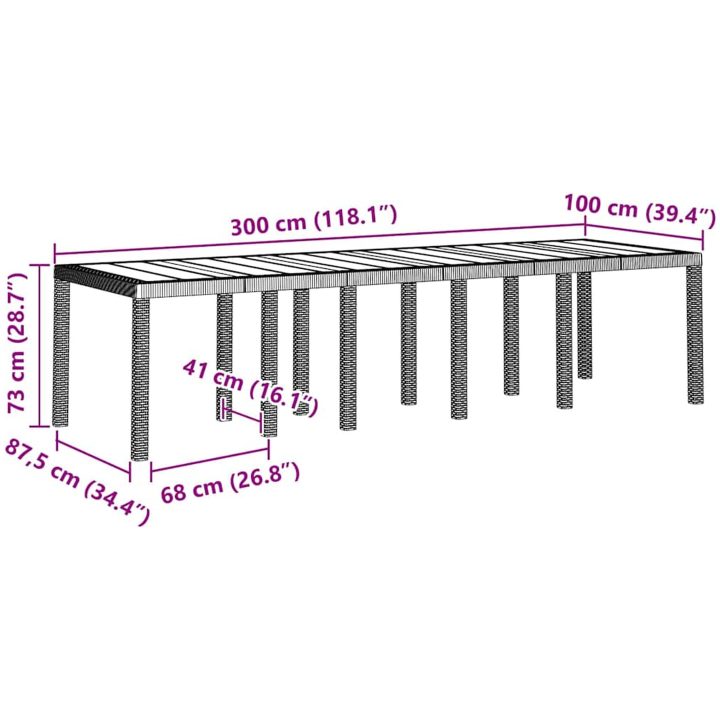 Trädgårdsmöbelset med kudde 13 pcs Vit Polyrattan vidaXL Stor – bild 11