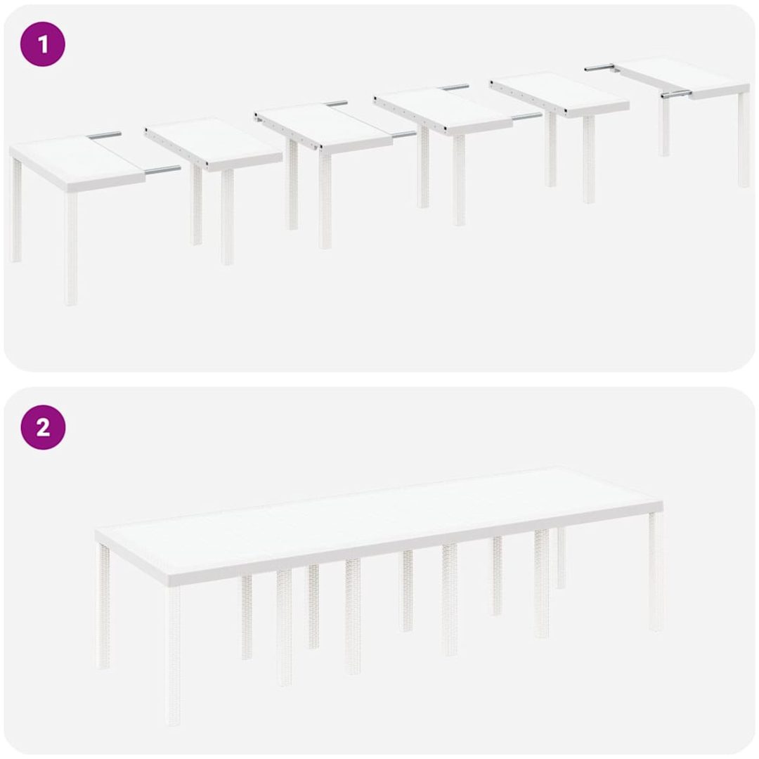 Trädgårdsmöbelset med kudde 13 pcs Vit Polyrattan vidaXL Stor – bild 9