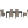 Trädgårdsmöbelset med kudde 7 pcs Grå vidaXL 200 x 80 x 73 cm – miniatyr 7