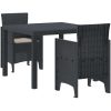 Trädgårdsmöblemang 3 pcs Antracit vidaXL 100 x 100 x 73 cm – miniatyr 2