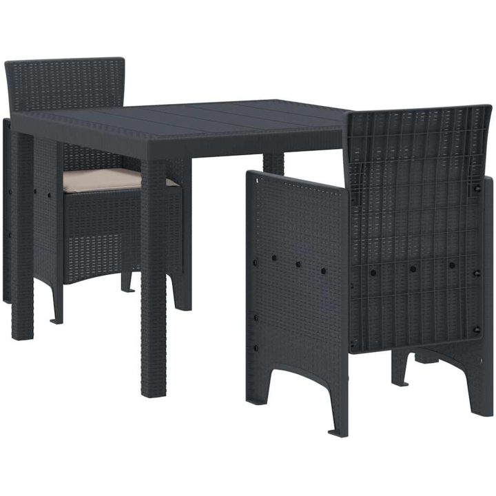 Trädgårdsmöblemang 3 pcs Antracit vidaXL 100 x 100 x 73 cm – bild 2