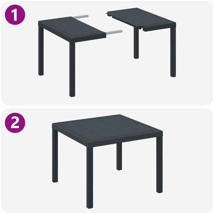 Trädgårdsmöblemang 3 pcs Antracit vidaXL 100 x 100 x 73 cm – bild 9