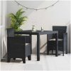 Trädgårdsmöblemang 3 pcs Antracit vidaXL 100 x 100 x 73 cm – miniatyr 1