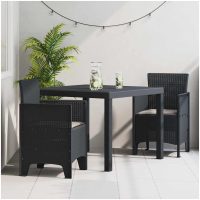 Trädgårdsmöblemang 3 pcs Antracit vidaXL