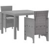 Trädgårdsmöblemang 3 pcs Ljusgrå Polypropylen vidaXL 100 x 100 x 73 cm – miniatyr 2