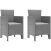 Trädgårdsmöblemang 3 pcs Ljusgrå Polypropylen vidaXL 100 x 100 x 73 cm – miniatyr 5