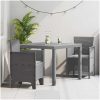 Trädgårdsmöblemang 3 pcs Ljusgrå Polypropylen vidaXL 100 x 100 x 73 cm – miniatyr 1